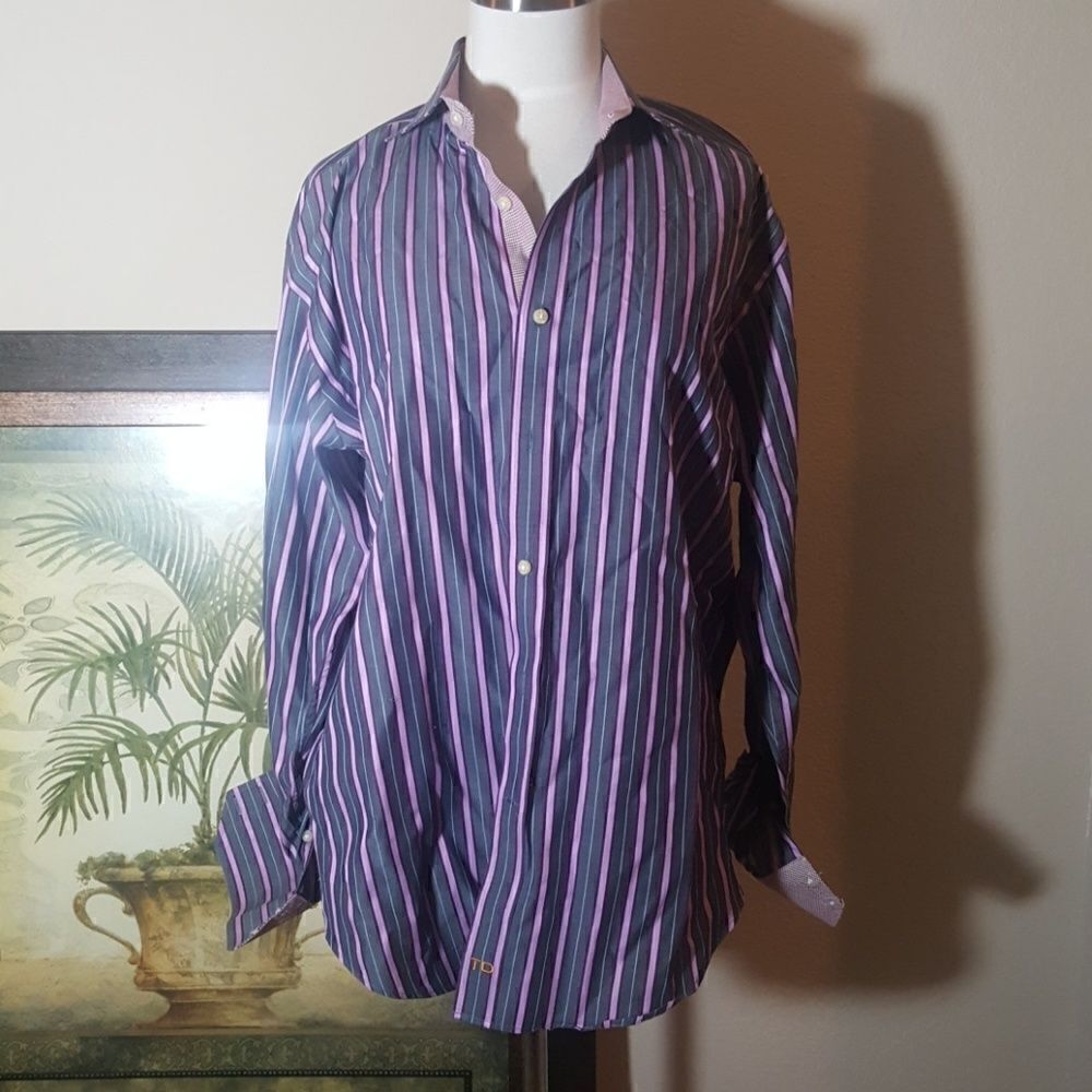 THOMAS DEAN Dress Shirt - Size Medium